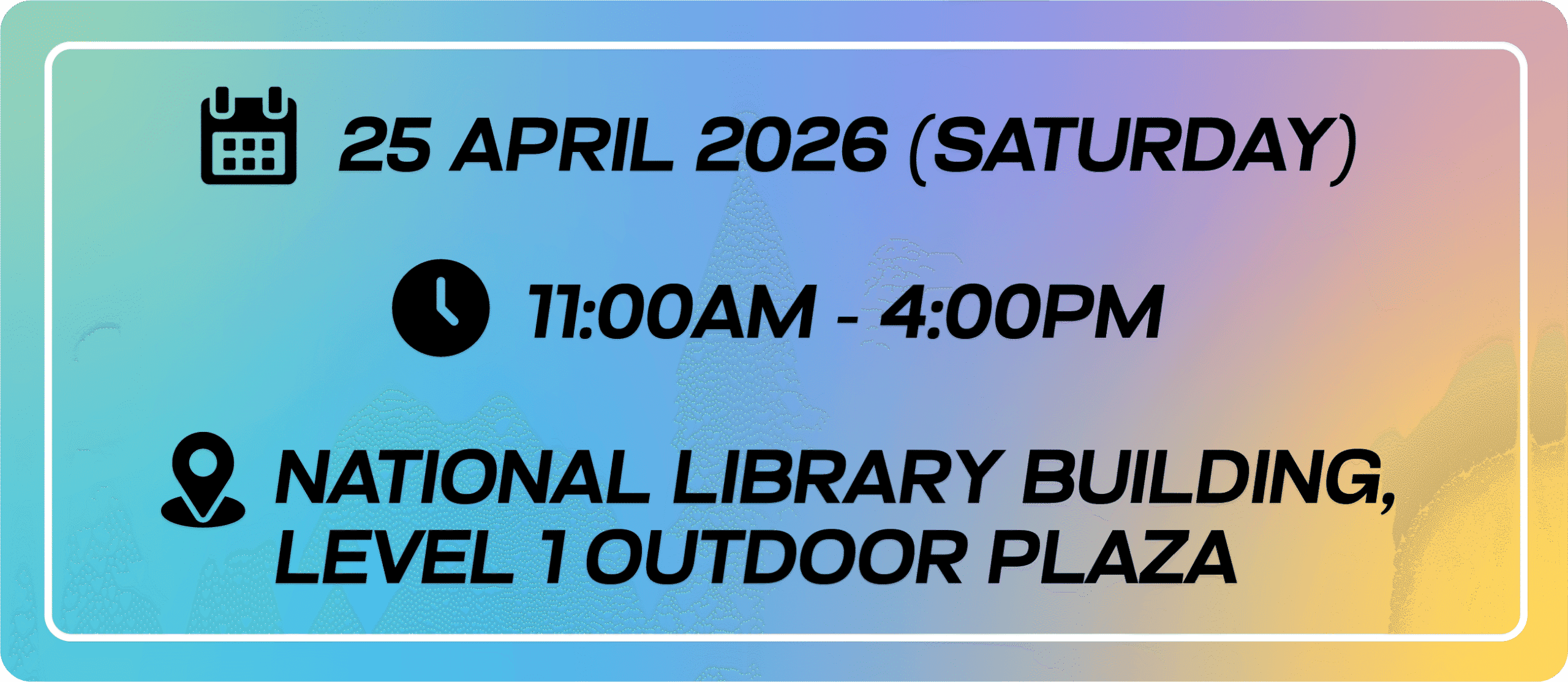Event details graphic.